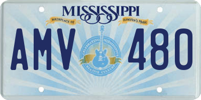 MS license plate AMV480