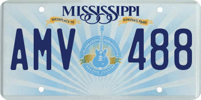MS license plate AMV488