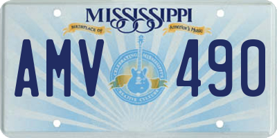 MS license plate AMV490