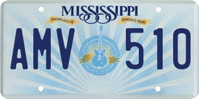 MS license plate AMV510