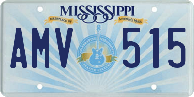 MS license plate AMV515