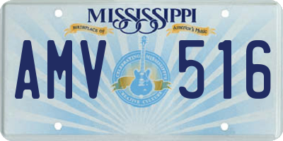 MS license plate AMV516