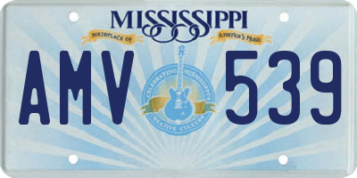 MS license plate AMV539