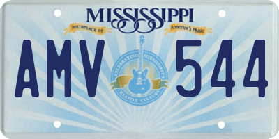 MS license plate AMV544