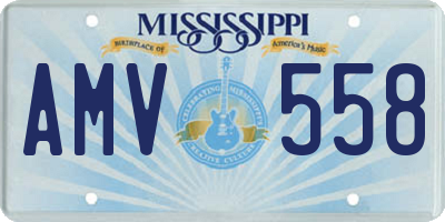 MS license plate AMV558