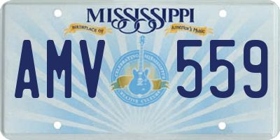 MS license plate AMV559