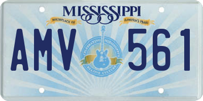 MS license plate AMV561