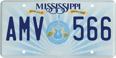 MS license plate AMV566