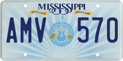 MS license plate AMV570