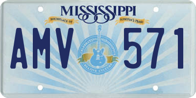 MS license plate AMV571