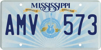 MS license plate AMV573