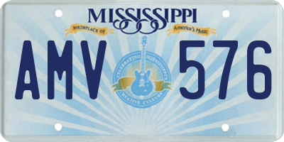 MS license plate AMV576
