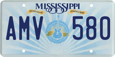 MS license plate AMV580