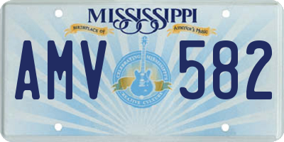 MS license plate AMV582