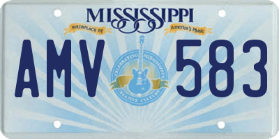 MS license plate AMV583