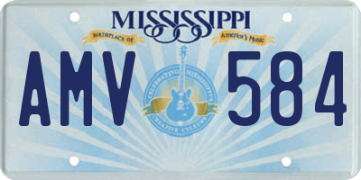 MS license plate AMV584