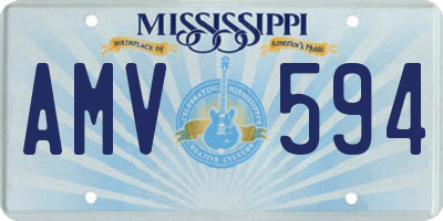 MS license plate AMV594