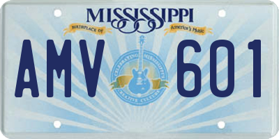 MS license plate AMV601