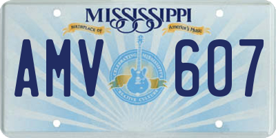 MS license plate AMV607
