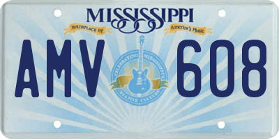 MS license plate AMV608