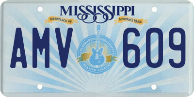 MS license plate AMV609