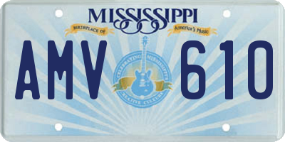 MS license plate AMV610