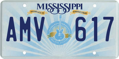 MS license plate AMV617