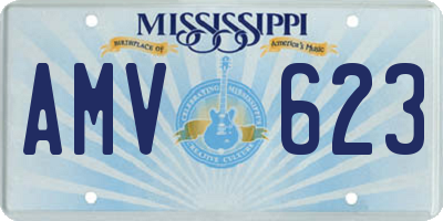 MS license plate AMV623