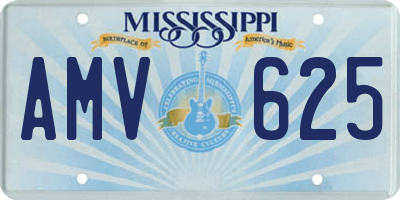 MS license plate AMV625