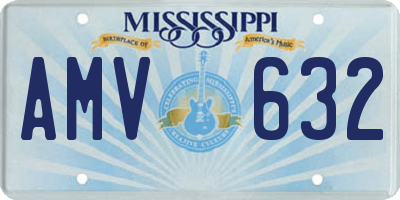 MS license plate AMV632