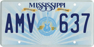 MS license plate AMV637