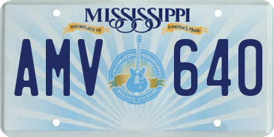 MS license plate AMV640
