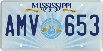 MS license plate AMV653