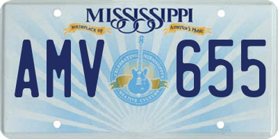 MS license plate AMV655