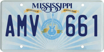 MS license plate AMV661
