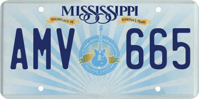 MS license plate AMV665