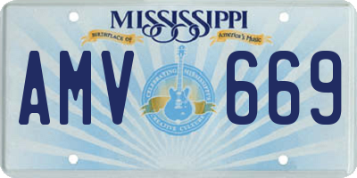 MS license plate AMV669