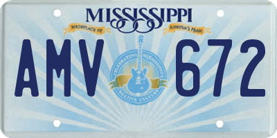 MS license plate AMV672