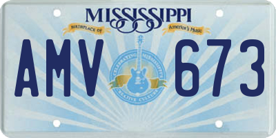 MS license plate AMV673