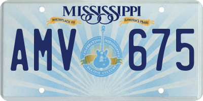 MS license plate AMV675
