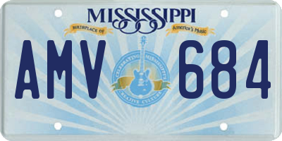 MS license plate AMV684
