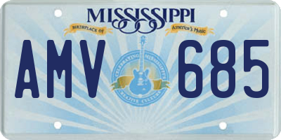 MS license plate AMV685