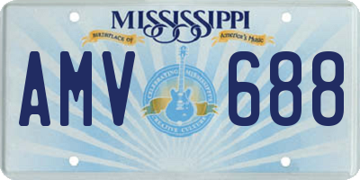 MS license plate AMV688