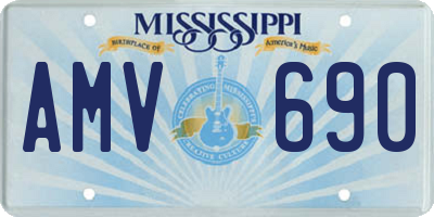 MS license plate AMV690