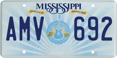 MS license plate AMV692