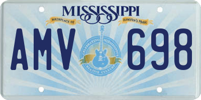 MS license plate AMV698