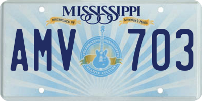 MS license plate AMV703