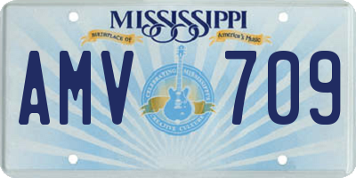 MS license plate AMV709