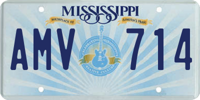 MS license plate AMV714
