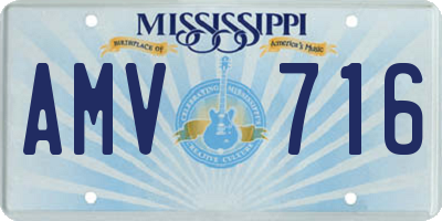 MS license plate AMV716